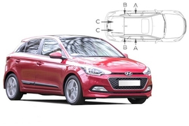 Sluneční clony na okna - HYUNDAI i20 hatchback (2014-2020) - Komplet sada (HYU-I20-5-B)