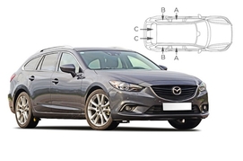 Sluneční clony na okna - MAZDA 6 Combi (2012-) - Komplet sada (MAZ-6-E-C)