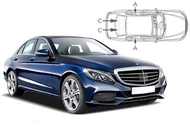 Sluneční clony na okna - MERCEDES-BENZ Serie C sedan (2014-2021) - Komplet sada (MB-C-4-D)