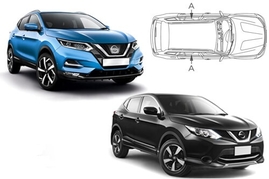 Sluneční clony na okna - NISSAN Qashqai (2014-2021) - Len na bočné stahovacie sklá (NIS-QASH-5-B/18)