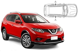 Sluneční clony na okna - NISSAN X-Trail (2014-) - Len na bočné stahovacie sklá (NIS-XTRL-5-C/18)