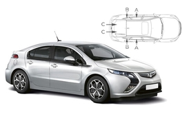 Sluneční clony na okna - OPEL Ampera (2011-2017) - Komplet sada (VAU-AMPE-5-A)