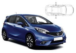 Sluneční clony na okna - NISSAN Note hatchback (2013-) - Len na bočné stahovacie sklá (NIS-NOTE-5-B/18)