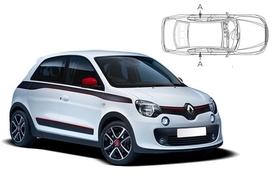 Sluneční clony na okna - RENAULT Twingo III. hatchback (2014-) - Len na bočné stahovacie sklá (REN-TWIN-5-B/18)