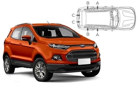 Sluneční clony na okna - FORD Ecosport (2012-) - Komplet sada (FOR-ECOS-5-A)