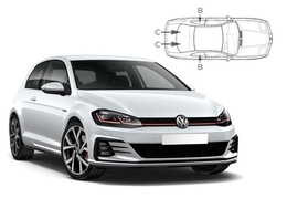 Sluneční clony na okna - VW Golf VII. hatchback 3dv. (2012-2019) - Komplet sada (VW-GOLF-3-G)