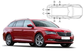 Sluneční clony na okna - SKODA Superb Combi (2015-) - Komplet sada (SKO-SUPE-E-C)