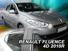 Deflektory na Renault Fluence, 4-dveřová (+zadní), r.v.: 2010 - (27127)