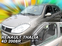 Deflektory na Renault Thalia II, 4-dveřová, r.v.: 2008 - (27173)