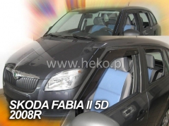 Deflektory na Škoda Fabia II combi, 5-dveřová (+zadní), r.v.: 2008 - (28323)