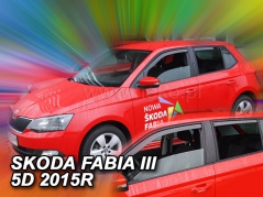 Deflektory na Škoda Fabia III hatchback/combi, 5-dveřová (+zadní rovné), r.v.: 2014 - (28343)