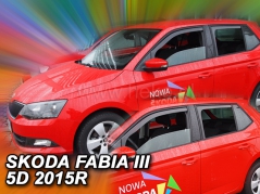 Deflektory na Škoda Fabia III hatchback/combi, 5-dveřová (+zadní zahnuté), r.v.: 2014 - (28344)