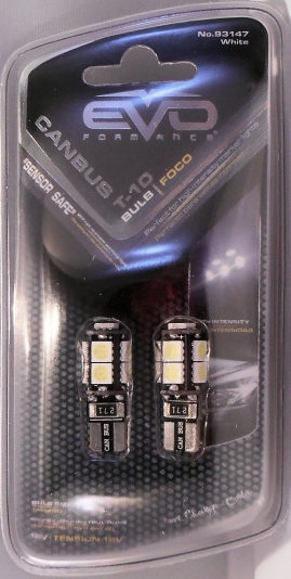 LED žárovky EVO T10 9LED 12V Canbus, bílé (EV93147)