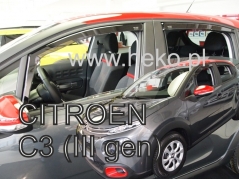 Deflektory na Citroen C3 III, 5-dveřová (+zadní), r.v.: 2017 - (12266)