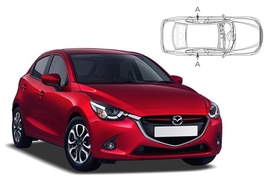 Sluneční clony na okna - MAZDA 2 (2014-) - Len na bočné stahovacie sklá (MAZ-2-5-B/18)