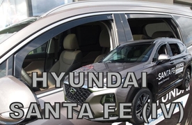 Deflektory na Hyundai Santa Fe IV, 5-dverová (+zadné), r.v.: 2018 - (17295)