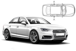 Sluneční clony na okna - AUDI A4/S4 Sedan (2015-) - Len na bočné stahovacie sklá (AU-A4-4-C/18)