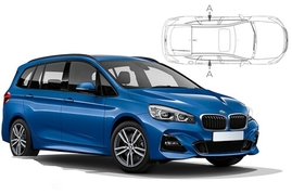 Sluneční clony na okna - BMW 2 Gran Tourer (2014-) - Len na bočné stahovacie sklá (BMW-2SGT-5-A/18)