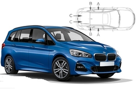 Sluneční clony na okna - BMW 2 Gran Tourer (2014-) - Komplet sada (BMW-2SGT-5-A)