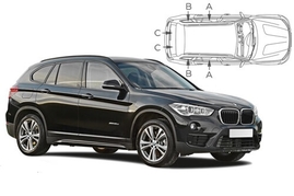 Sluneční clony na okna - BMW X1 (2015-2022) - Komplet sada (BMW-X1-5-B)