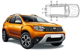 Sluneční clony na okna - DACIA Duster (2018-) - Komplet sada (DAC-DUST-5-B)