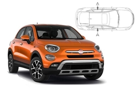 Sluneční clony na okna - FIAT 500X (2014-) - Len na bočné stahovacie sklá (FIA-500X-5-A/18)