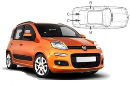 Sluneční clony na okna - FIAT Panda hatchback (2012-) - Komplet sada (FIA-PAND-5-B)