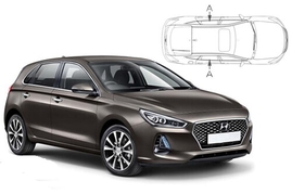 Sluneční clony na okna - HYUNDAI i30 hatchback (2017-) - Len na bočné stahovacie sklá (HYU-I30-5-C/18)