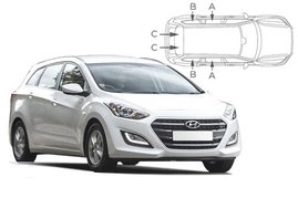 Sluneční clony na okna - HYUNDAI i30 Combi (2012-2017) - Komplet sada (HYU-I30-E-B)