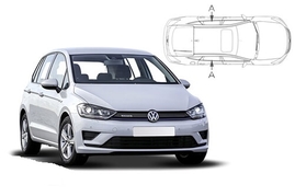 Sluneční clony na okna - VW Golf Sportsvan (2014-) - Len na bočné stahovacie sklá (VW-GOSV-5-G/18)