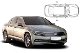 Sluneční clony na okna - VW Passat Sedan (2014-) - Len na bočné stahovacie sklá (VW-PASS-4-D/18)