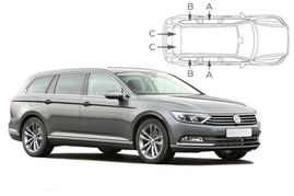 Sluneční clony na okna - VW Passat Combi (2014-) - Komplet sada (VW-PASS-E-D)