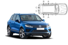 Sluneční clony na okna - VW Touareg (2010-2018) - Komplet sada (VW-TOUA-5-C)