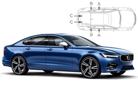 Sluneční clony na okna - VOLVO S90 (2016-) - Komplet sada (VOL-S90-4-A)