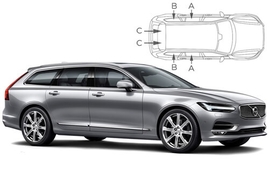 Sluneční clony na okna - VOLVO V90 Combi (2016-) - Komplet sada (VOL-V90-E-A)