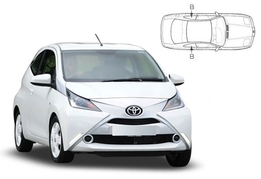 Sluneční clony na okna - TOYOTA Aygo hatchback 3dv. (2014-) - Len na bočné stahovacie sklá (TOY-AYGO-3-B/18)