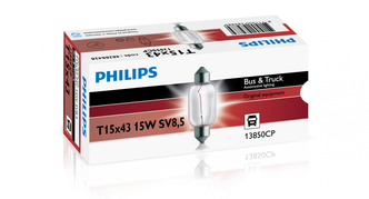 Žárovka Philips SV8,5 24V 15W T15x43mm sulfát 1ks (PH 13850CP)