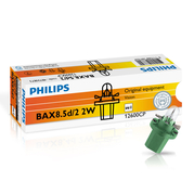 Žárovka Philips BAX8.5d / 2 2W 12V Green 1ks (PH 12600CP)