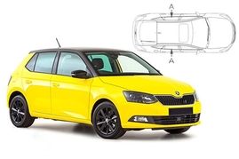 Slnečné clony na okná - SKODA Fabia III. (2014-2021) - Len na bočné stahovacie sklá (SKO-FABI-5-C/18)