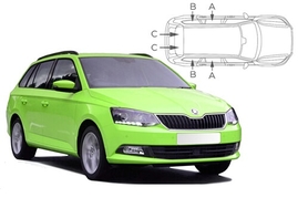 Sluneční clony na okna - SKODA Fabia III. Combi (2014-) - Komplet sada (SKO-FABI-E-C)