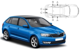 Sluneční clony na okna - SKODA Rapid spaceback (2012-2019) - Komplet sada (SKO-SPAC-5-A)