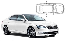 Sluneční clony na okna - SKODA Superb (2015-) - Len na bočné stahovacie sklá (SKO-SUPE-5-C/18)