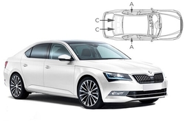 Sluneční clony na okna - SKODA Superb (2015-) - Komplet sada (SKO-SUPE-5-C)