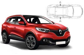 Sluneční clony na okna - RENAULT Kadjar (2015-) - Len na bočné stahovacie sklá (REN-KADJ-5-A/18)