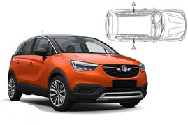 Sluneční clony na okna - OPEL Crossland X (2017-) - Len na bočné stahovacie sklá (VAU-CROS-5-A/18)