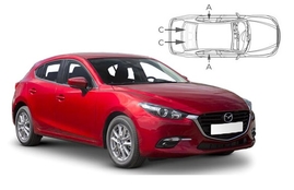 Sluneční clony na okna - MAZDA 3 (2013-2019) - Komplet sada (MAZ-3-5-C)