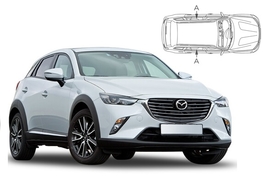 Sluneční clony na okna - MAZDA CX-3 (2015-) - Len na bočné stahovacie sklá (MAZ-CX3-5-A/18)