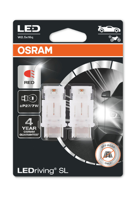 OSRAM P27/7W LEDriving SL Červené 12V 2ks (OS 3157DRP-02B)