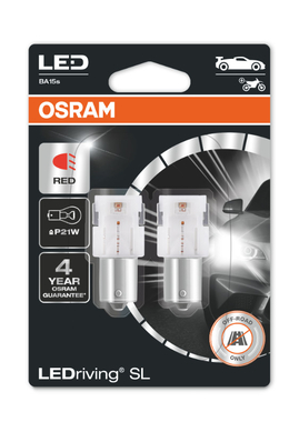 OSRAM P21W LEDriving SL Červené 12V 2ks (OS 7506DRP-02B)