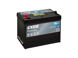 Autobaterie EXIDE Premium 75Ah, 630A, 12V, EA755 (EA755)